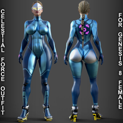Celestial Force Outfit for Genesis 8 Female by PH3Dee