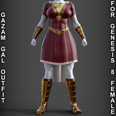 Gazam Gal Outfit for Genesis 8 Female by PH3Dee