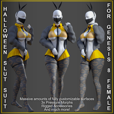 Halloween Slut Suit for Genesis 8 Female by PH3Dee