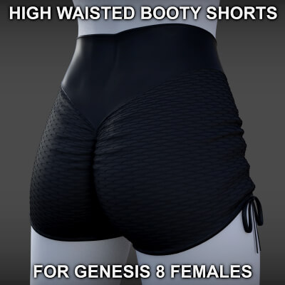High Waisted Booty Shorts for Genesis 8 Female by PH3Dee