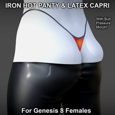 Iron Hot Panty &amp Latex Capri for Genesis 8 Female by PH3Dee