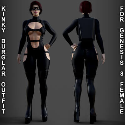 Kinky Burglar Outfit for Genesis 8 Female by PH3Dee
