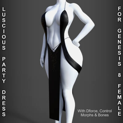 Luscious Party Dress 1 for Genesis 8 Females by PH3Dee