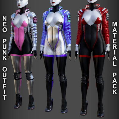 Neo Punk Outfit Material Pack Daz Content