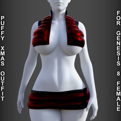 Puffy Xmas Outfit for Genesis 8 Female by PH3Dee