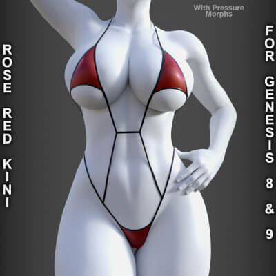 Rose Red Kini for Genesis 8 Female &amp G9 by PH3Dee