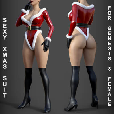 Sexy Xmas Suit for Genesis 8 Female by PH3Dee