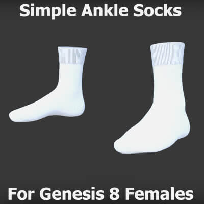 Simple Ankle Socks for Genesis 8 &amp 9 Female by PH3Dee