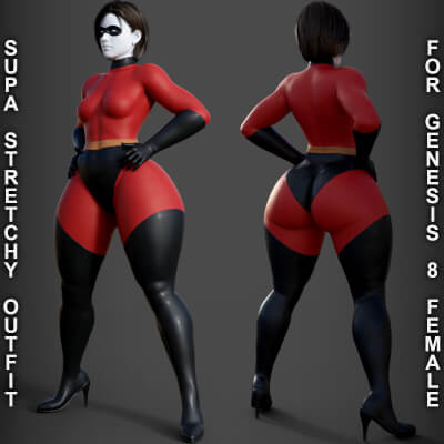 Supa Stretchy Outfit for Genesis 8 Female by PH3Dee