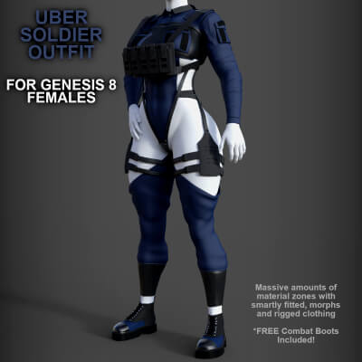 UberSoldier Outfit for Genesis 8 Females by PH3Dee
