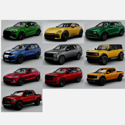 Collection 10 Vehicles Vol.1 - 3D Model by Phazan