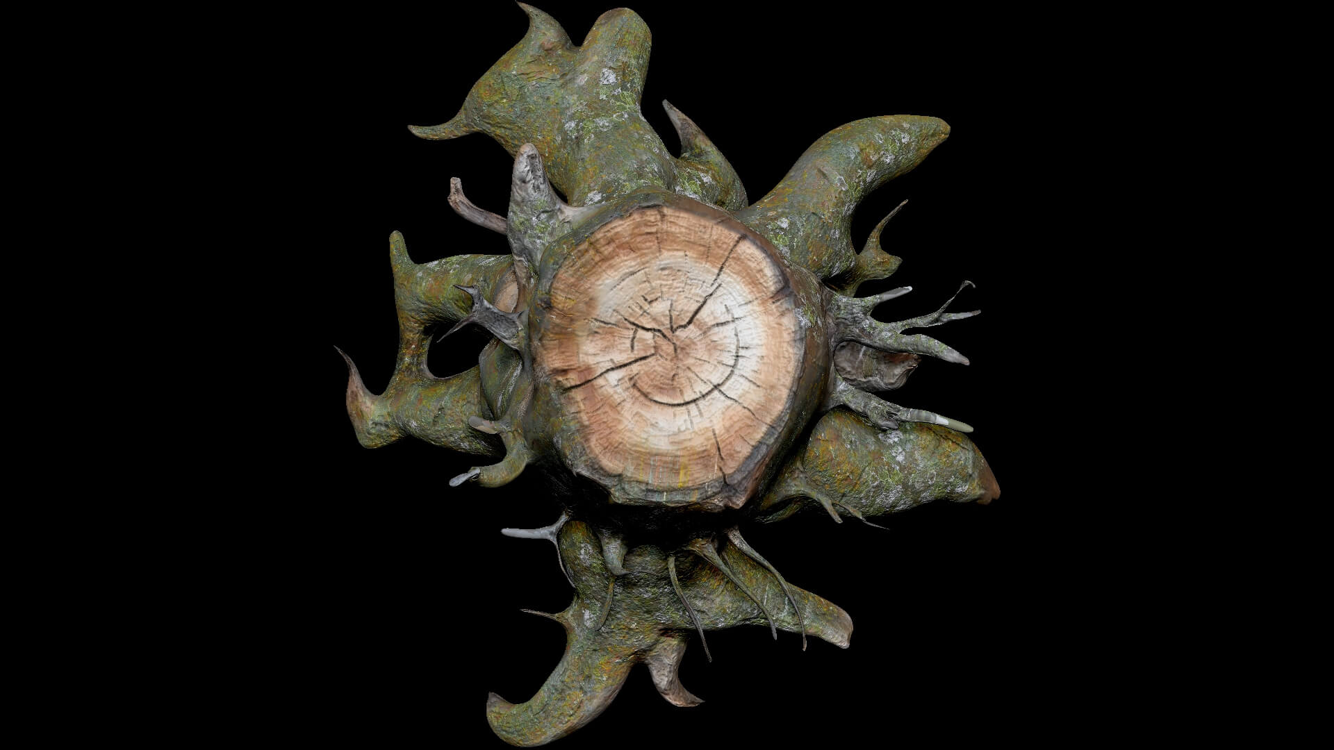 Dead Moss Tree Stump V2 - 3D Model by Phile Rain