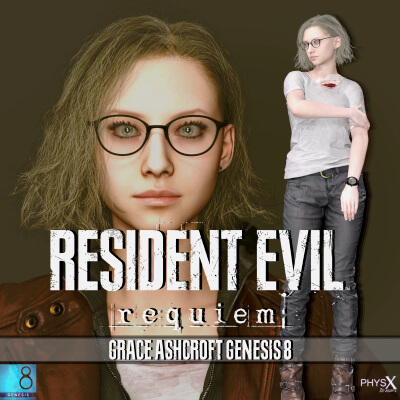 Resident Evil Requiem - Grace Ashcroft for Genesis 8 by PhysX 3D Assets