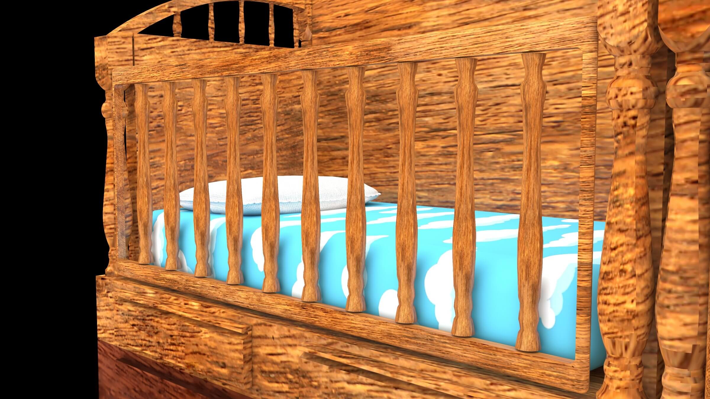 Baby Beds 4K 3D Model by Pictorer