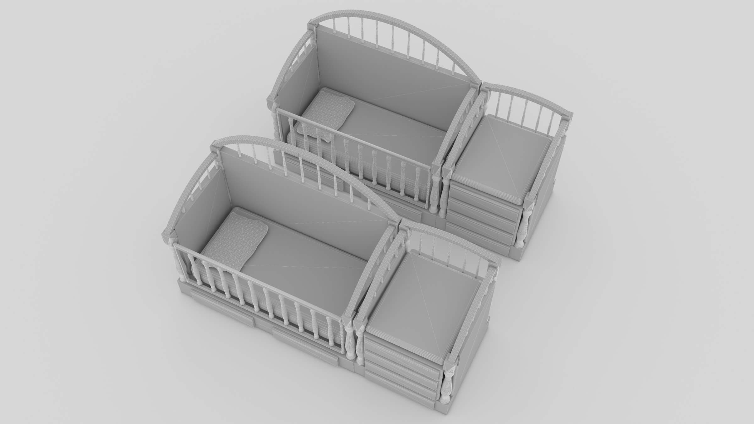 Baby Beds 4K 3D Model by Pictorer