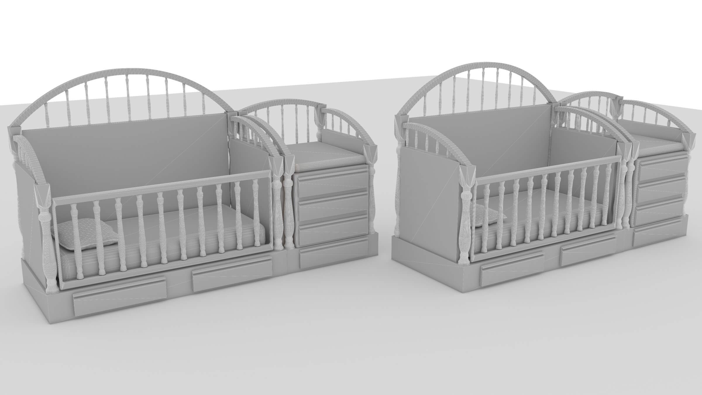 Baby Beds 4K 3D Model by Pictorer