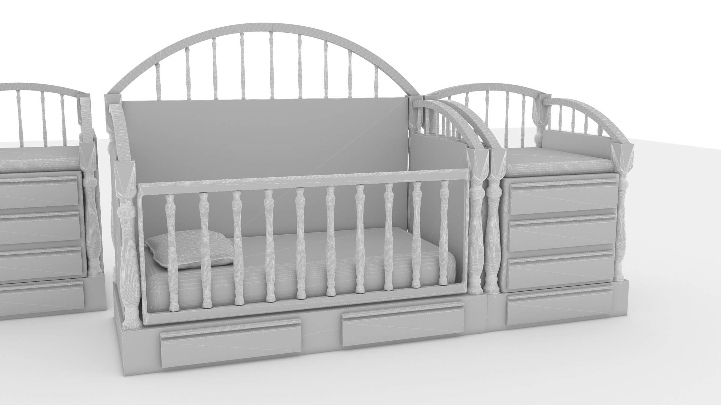 Baby Beds 4K 3D Model by Pictorer