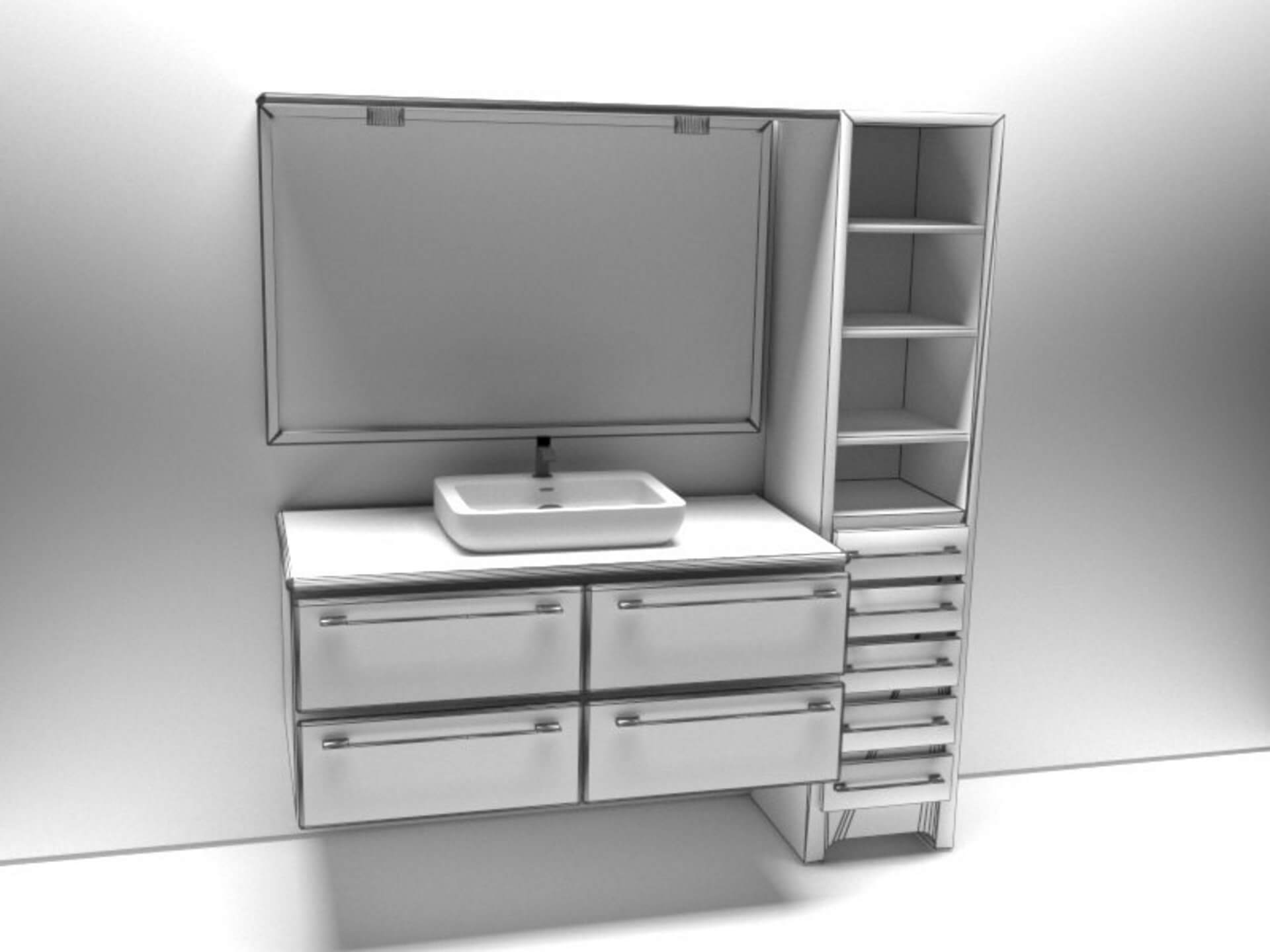 Bathroom Cabinet 2 - 4K 3D Model by Pictorer