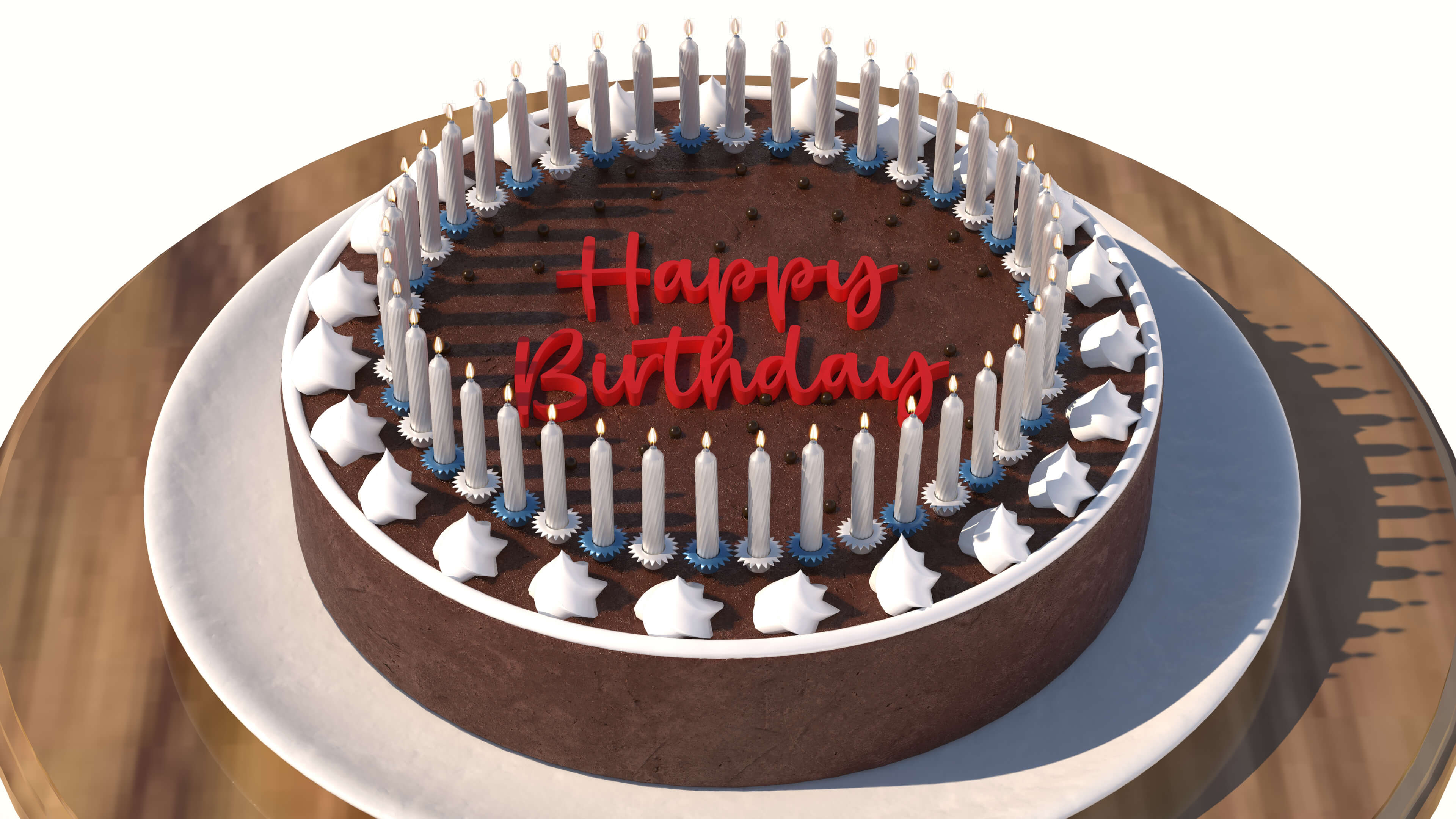 Birthday Cake - 3D Model by Pictorer