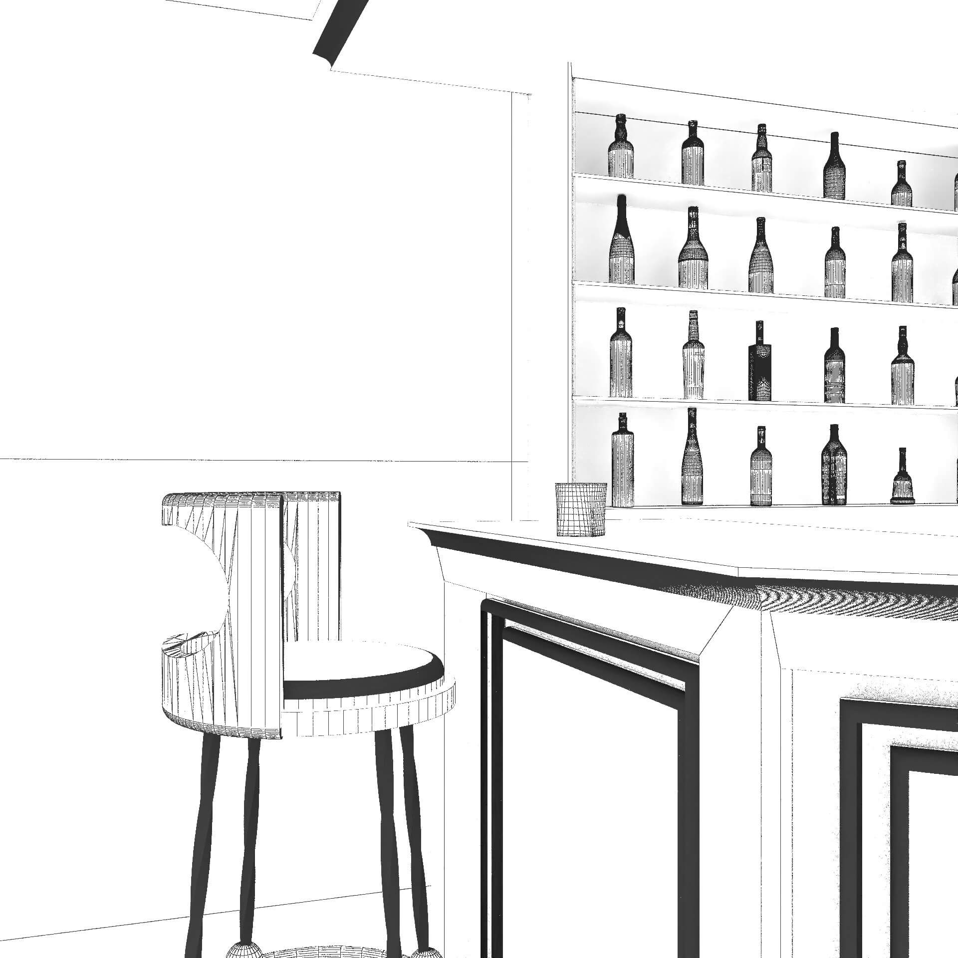 House Corner Bar 3D Model by Pictorer