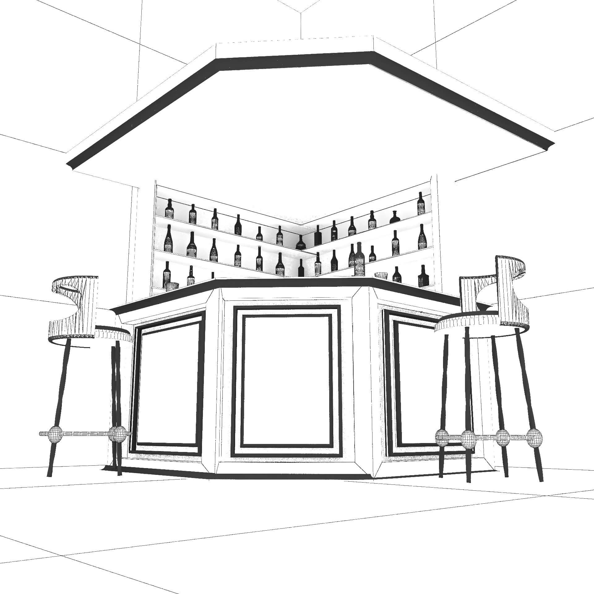 House Corner Bar 3D Model by Pictorer