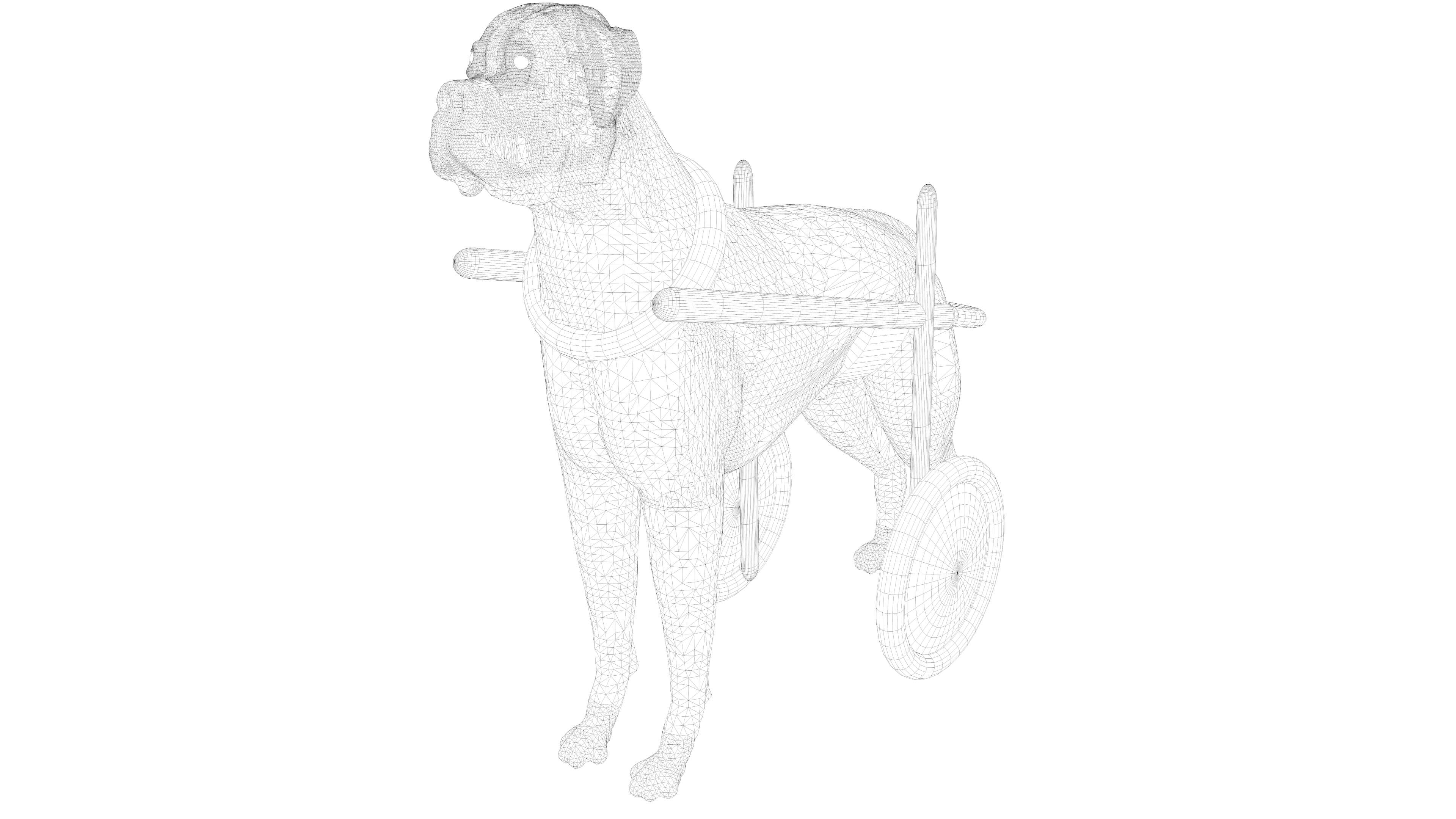 Dog Wheelchair 8K 3D Model by Pictorer