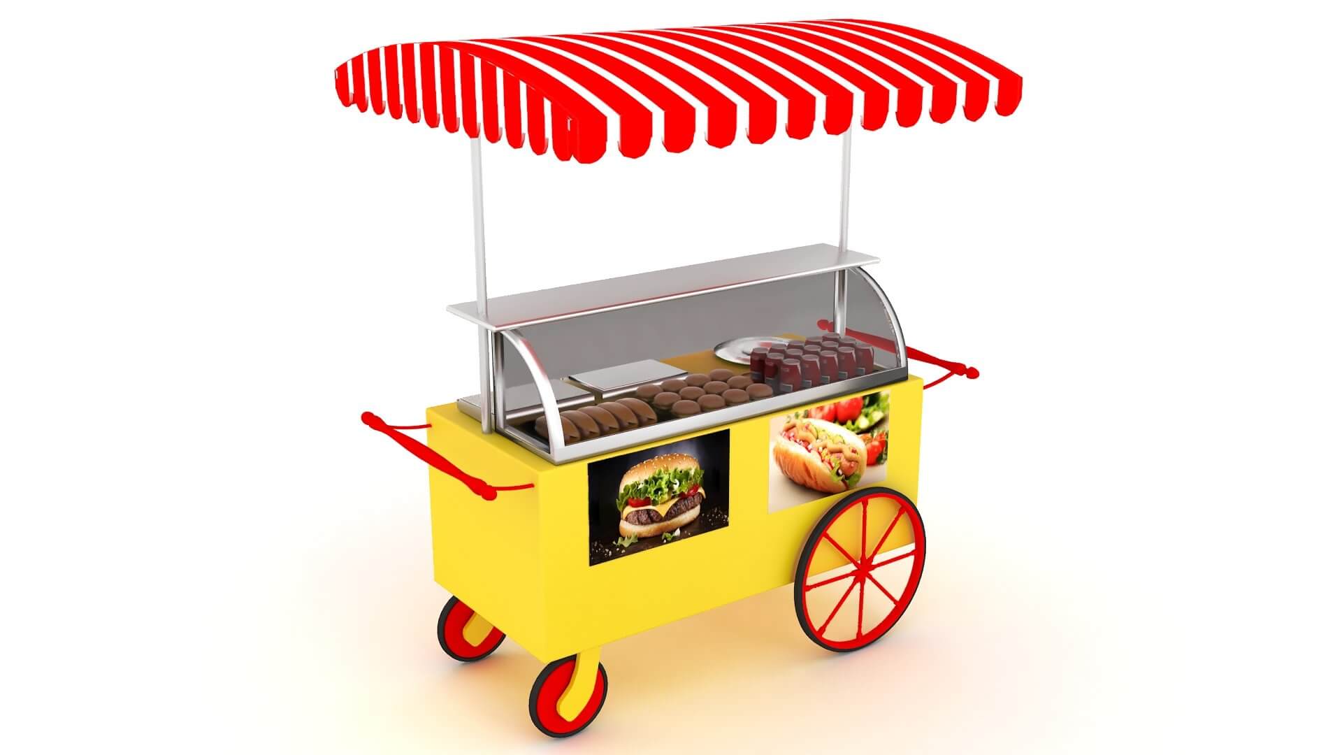 Fast Food Cart 3D Model by Pictorer