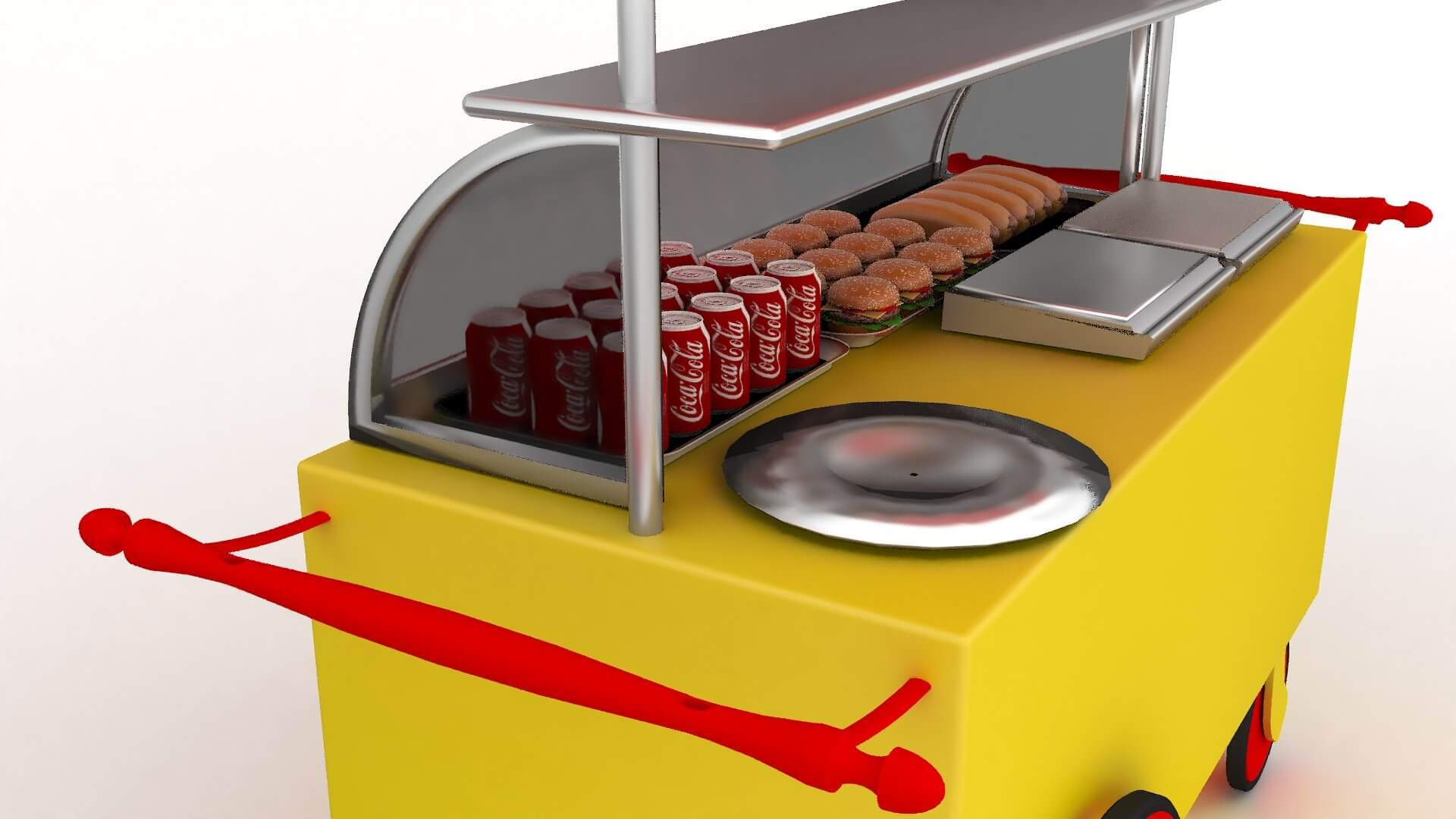 Fast Food Cart 3D Model by Pictorer