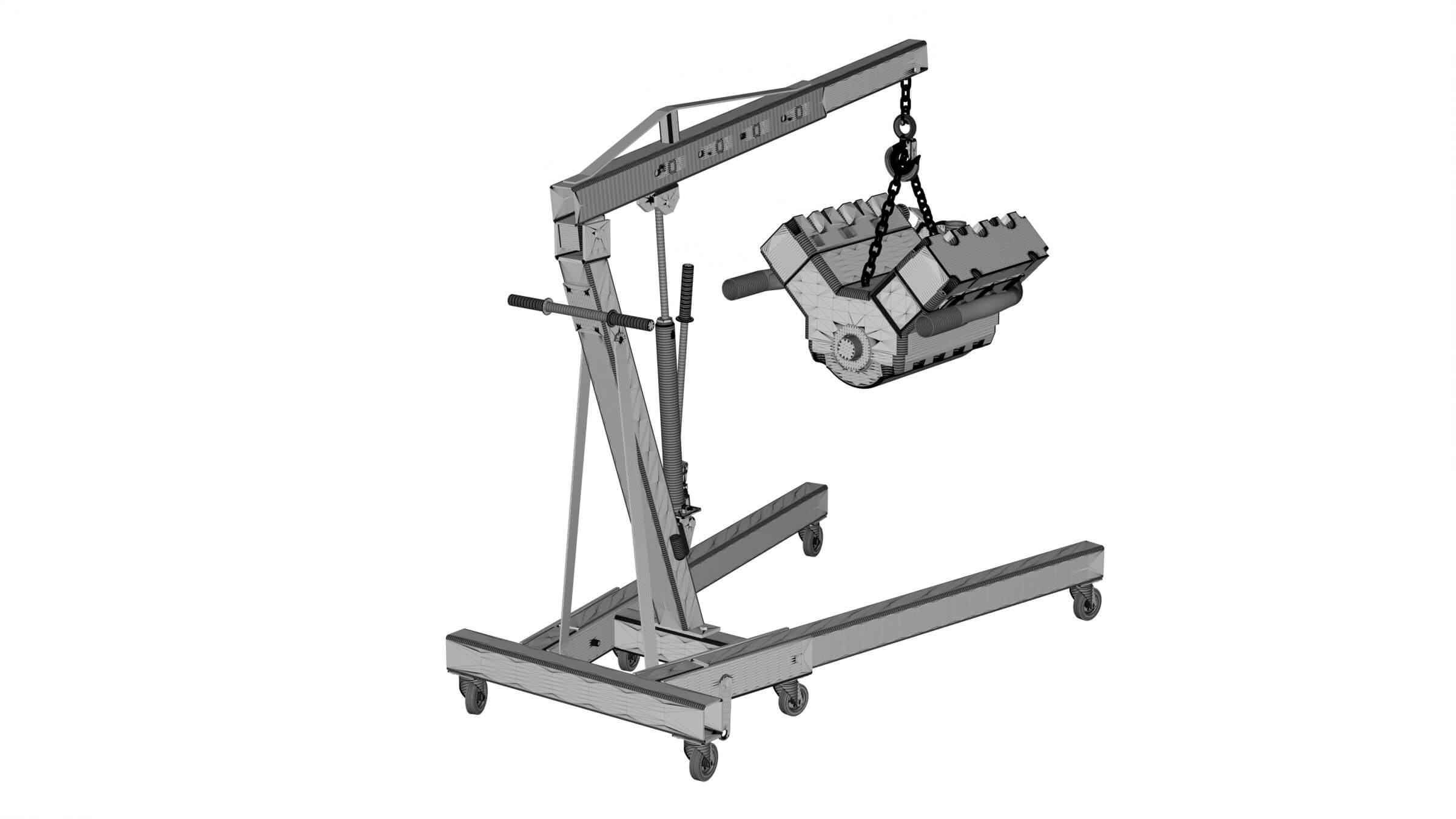 Folding Engine Crane 4K 3D Model by Pictorer