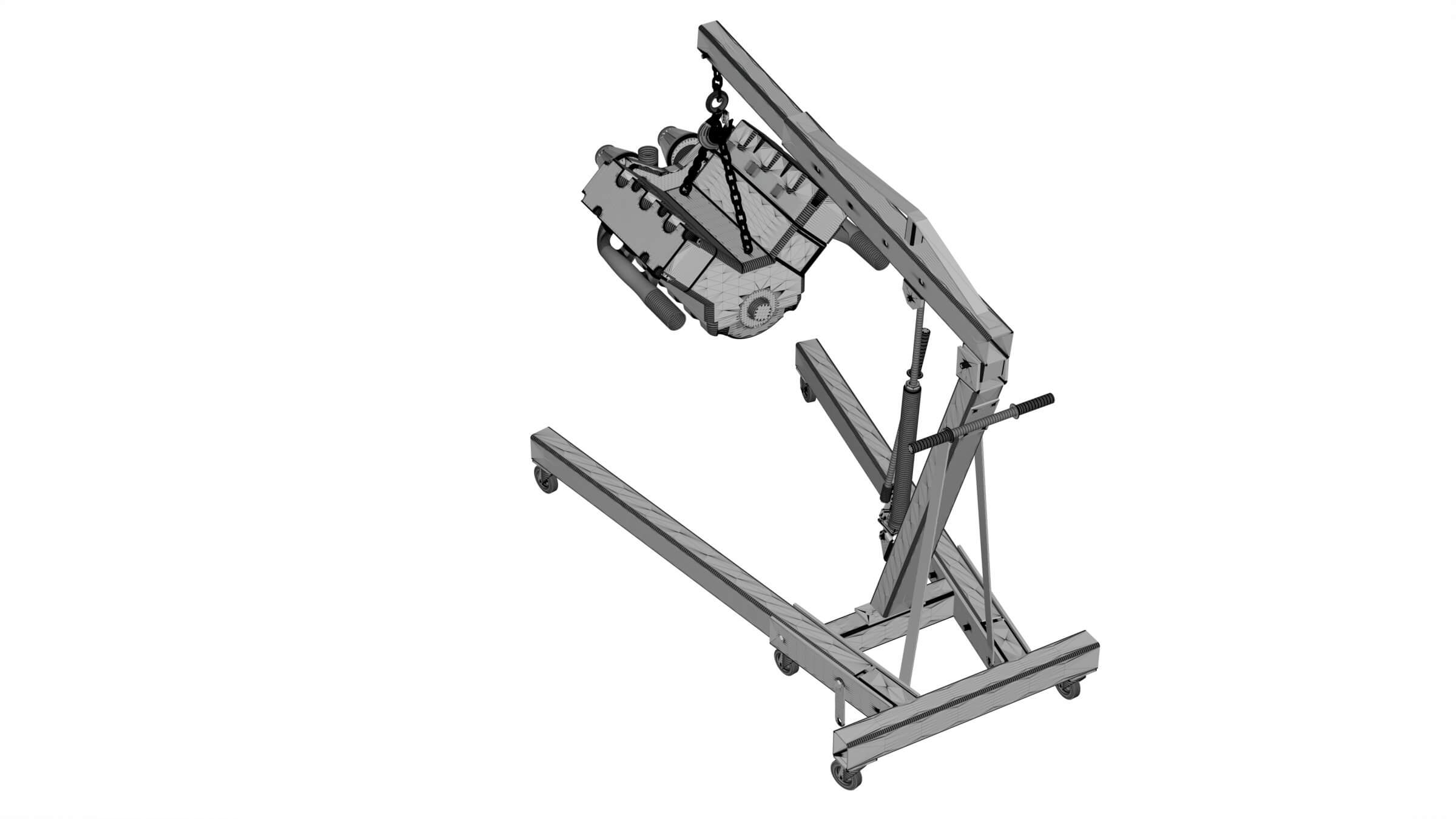 Folding Engine Crane 4K 3D Model by Pictorer