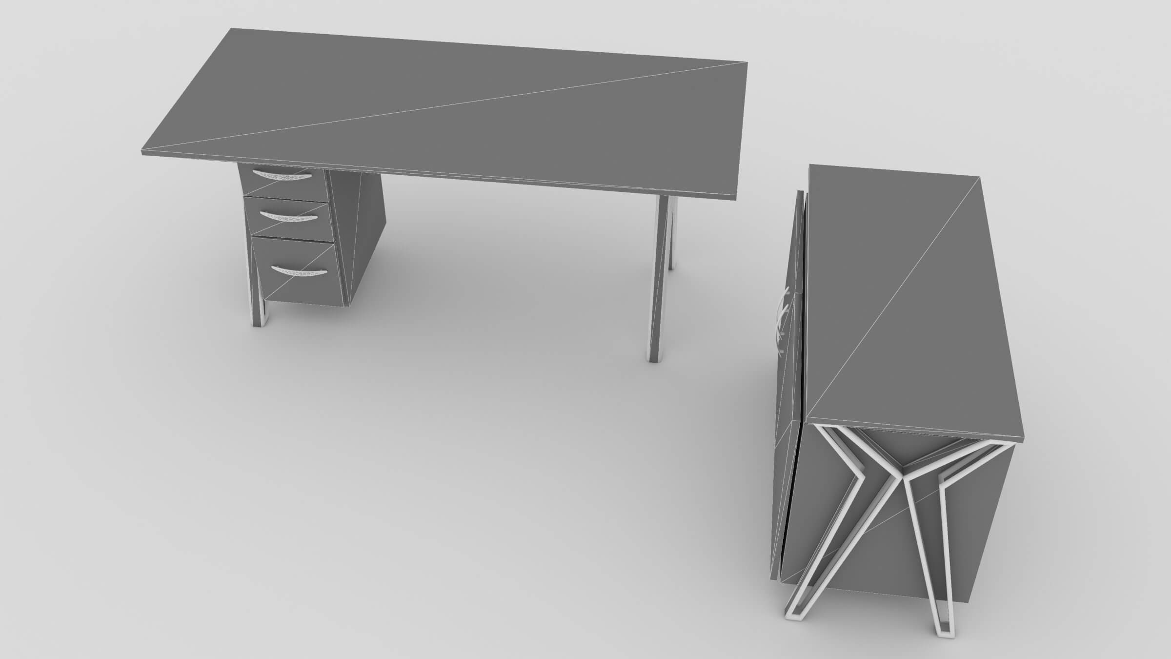 Glass Office Desk 2 4K 3D Model by Pictorer