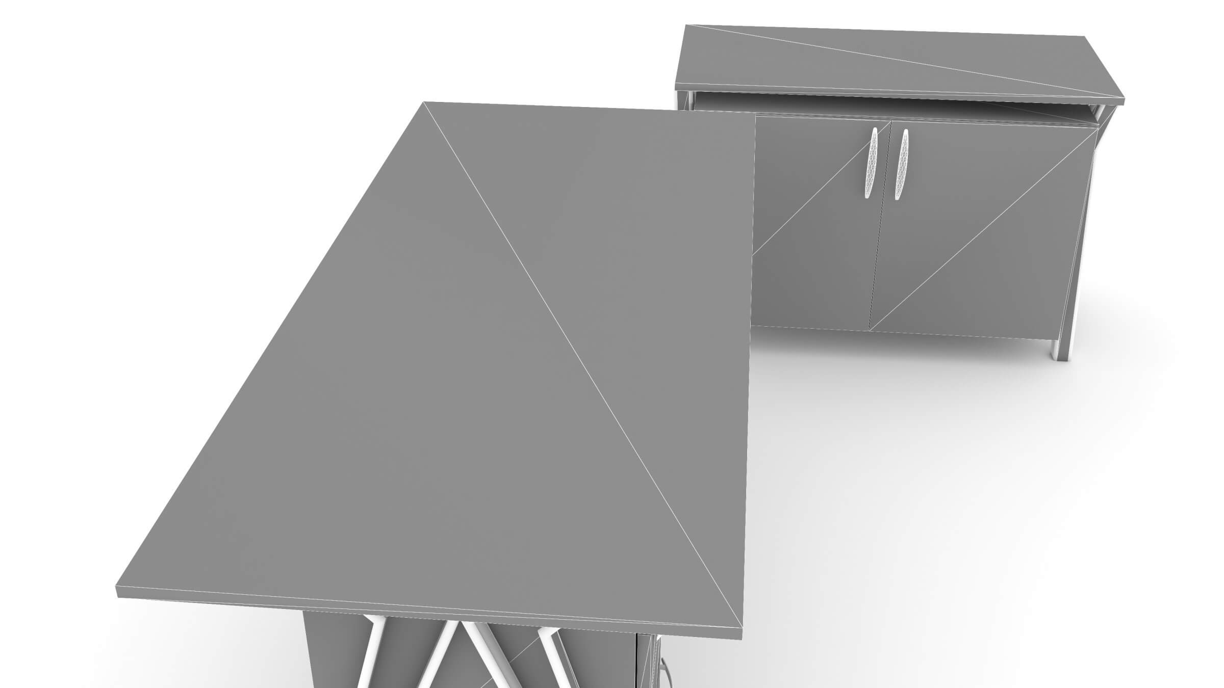 Glass Office Desk 2 4K 3D Model by Pictorer