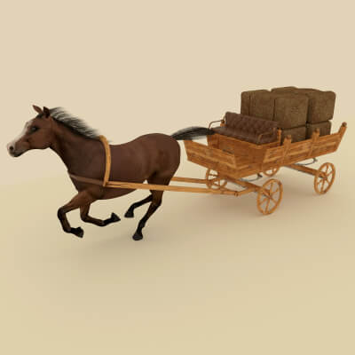 Haystack Wagon - 3D Model by Pictorer