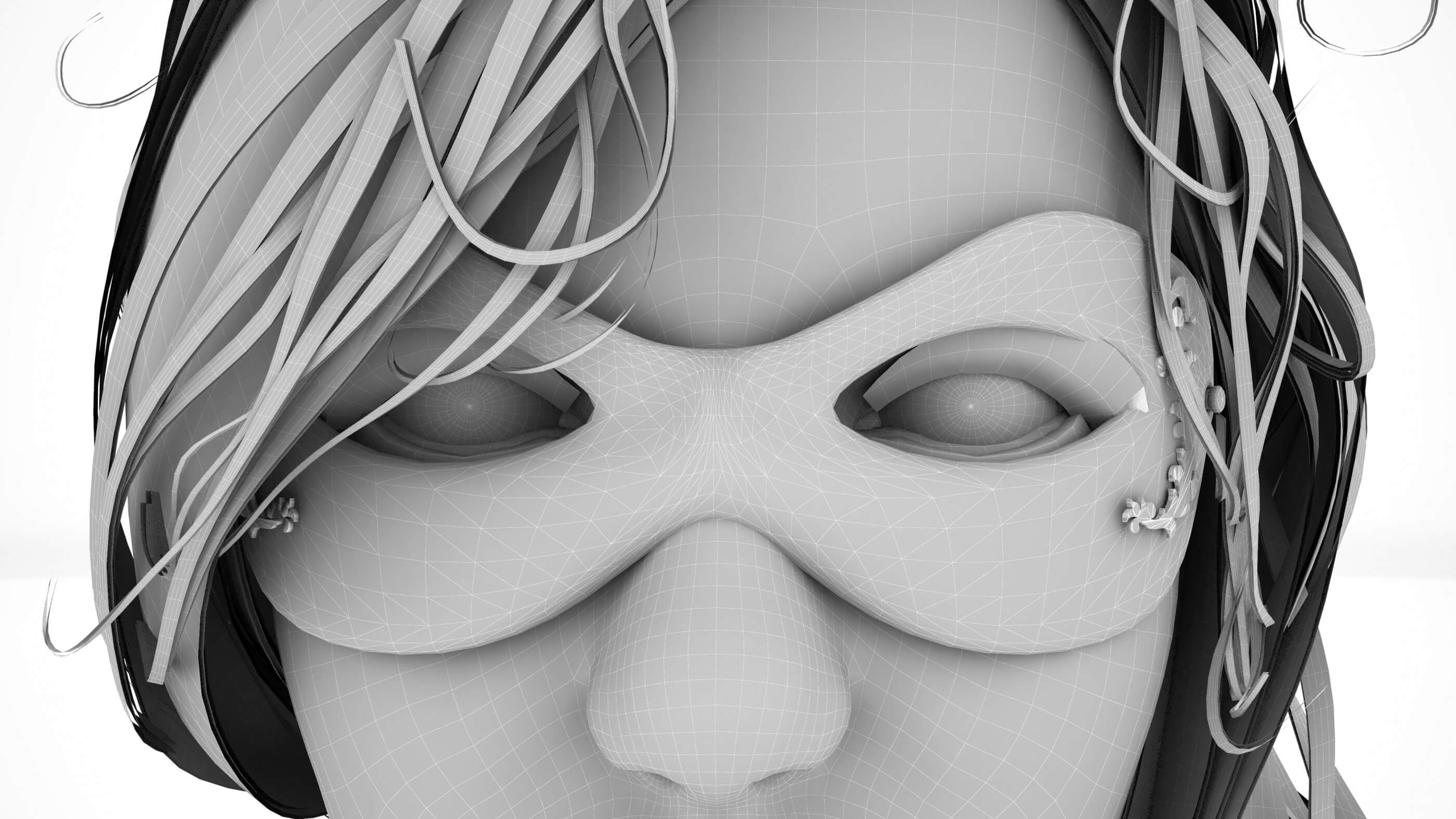 Masked Woman 4K 3D Model by Pictorer