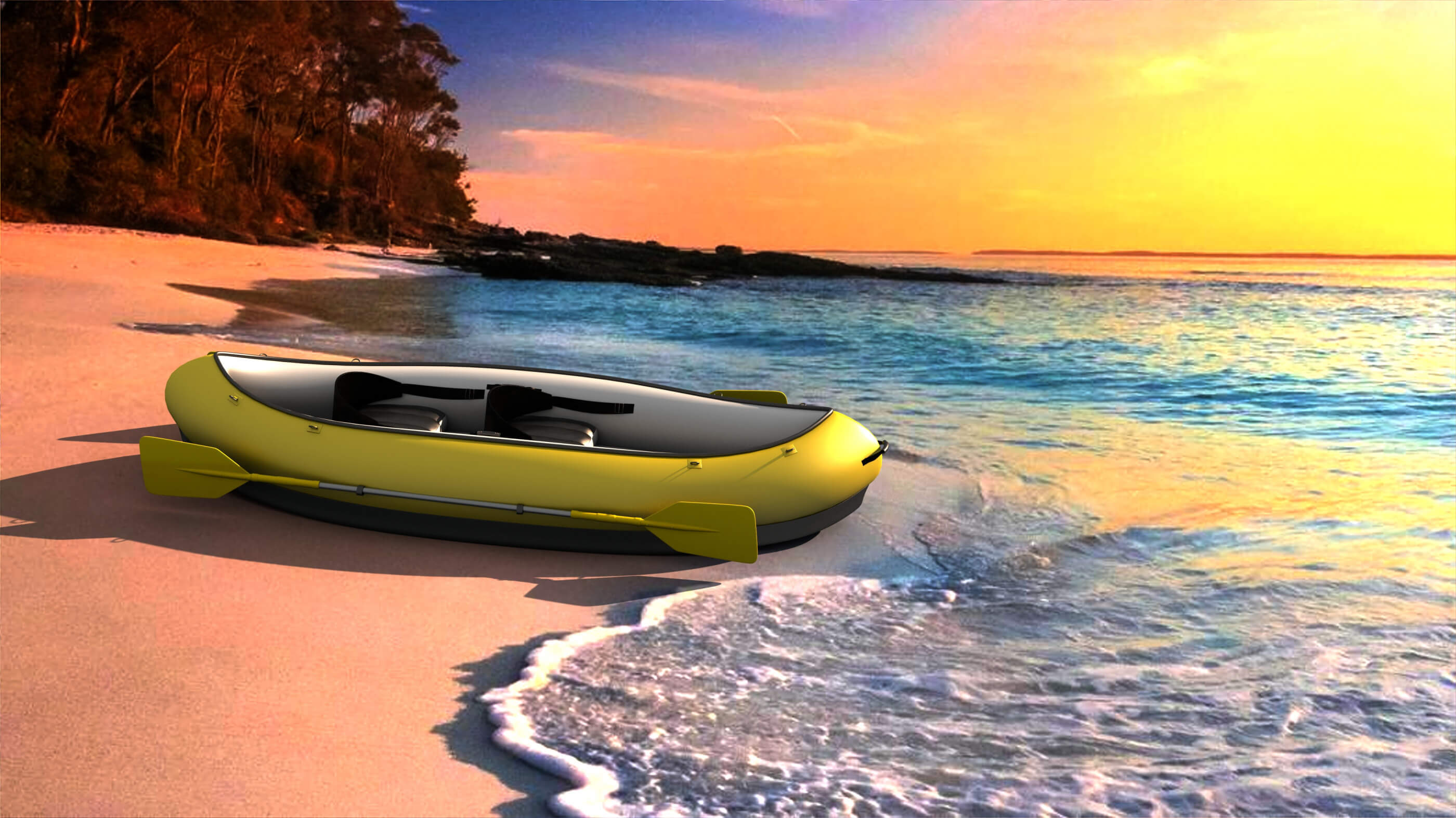 Tandem Canoe 3D Model by Pictorer