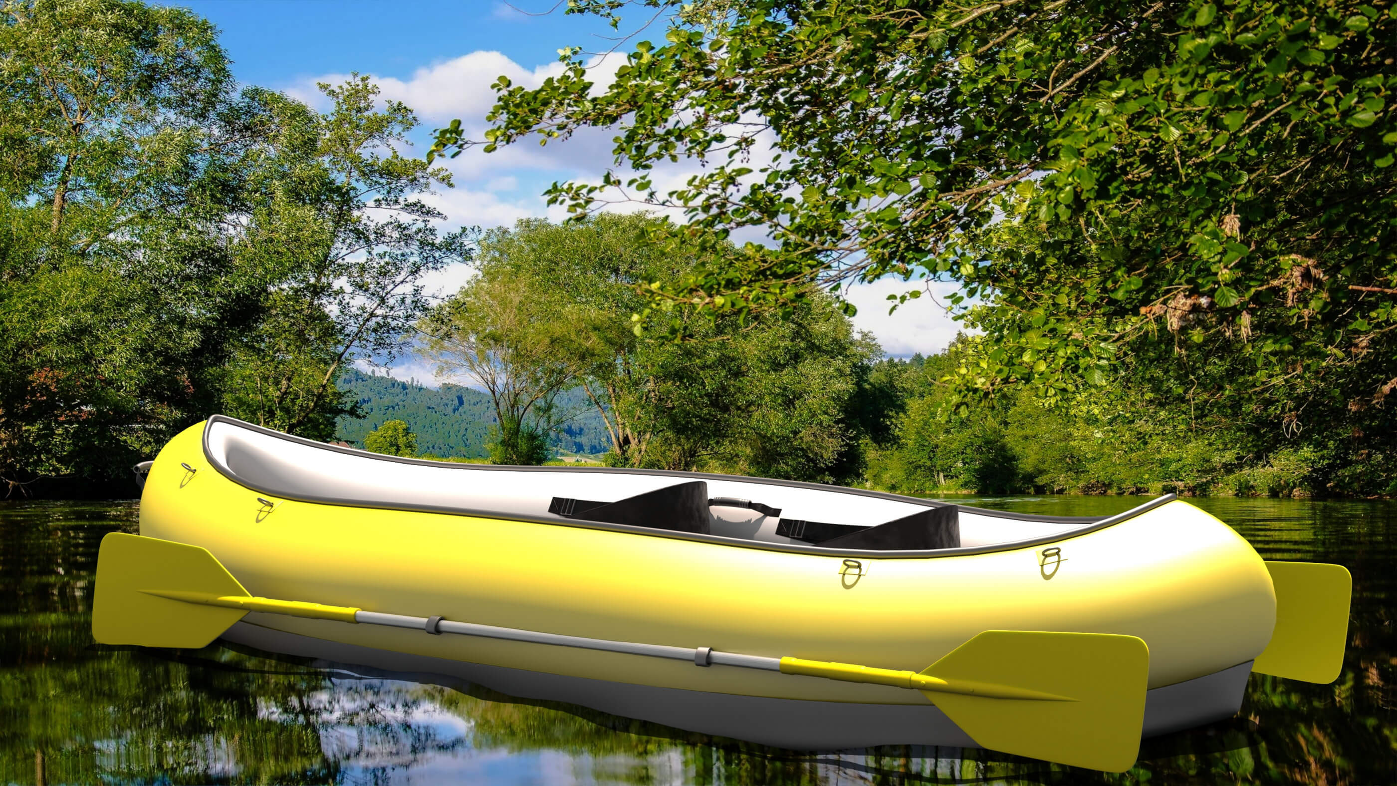 Tandem Canoe 3D Model by Pictorer