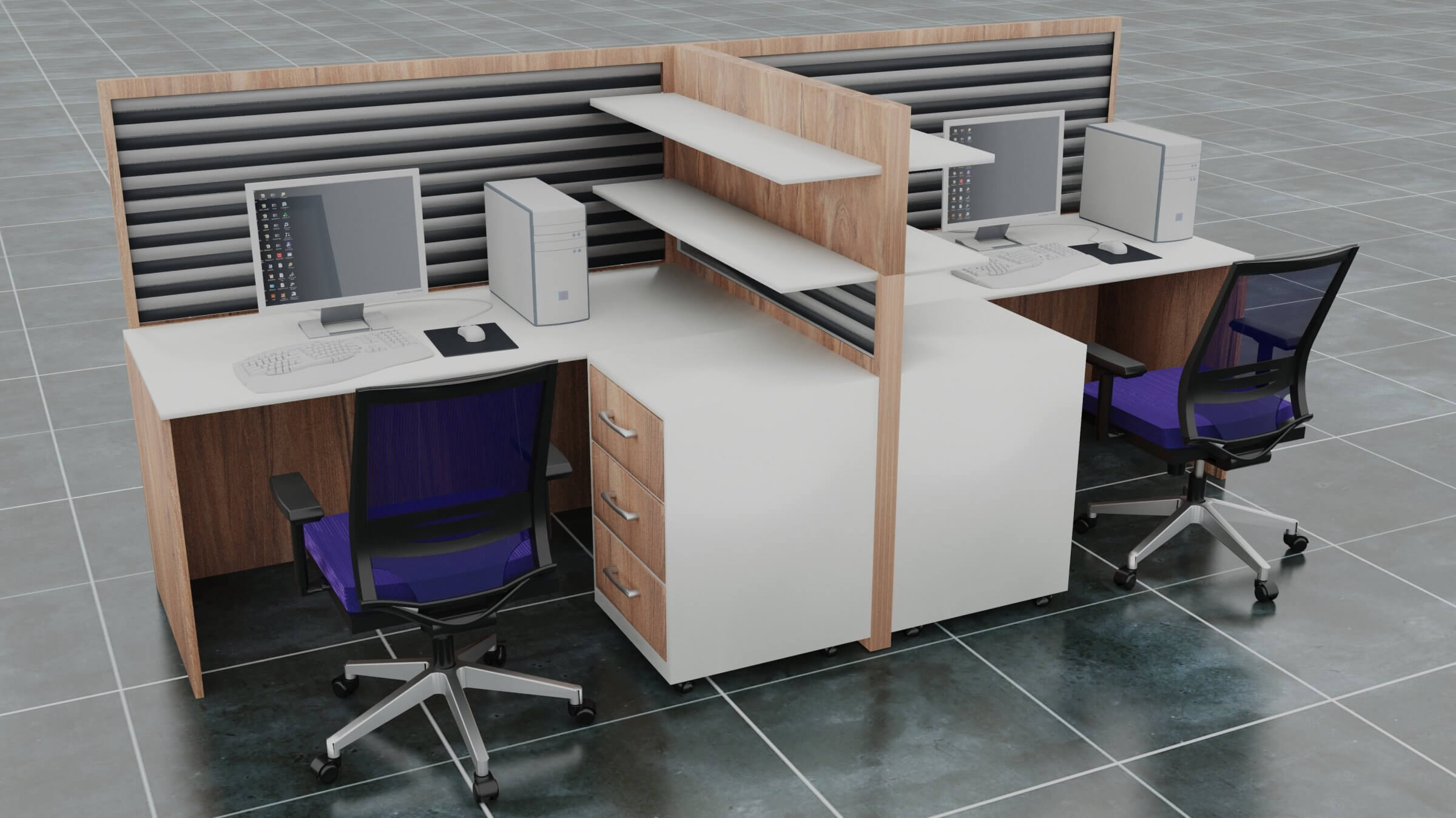 Office Workstation 3D Model by Pictorer
