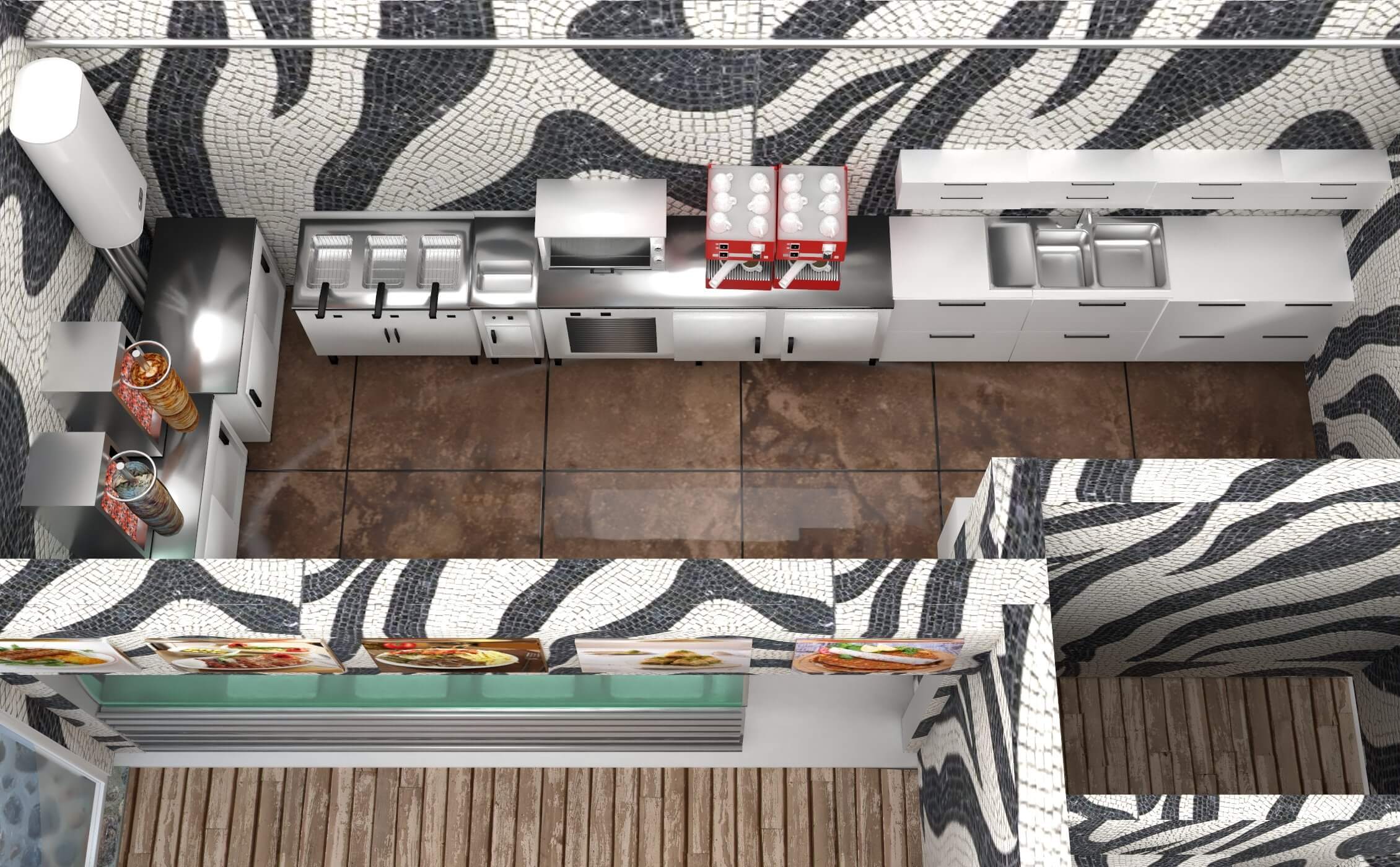 Zebra Restaurant 3D Model by Pictorer