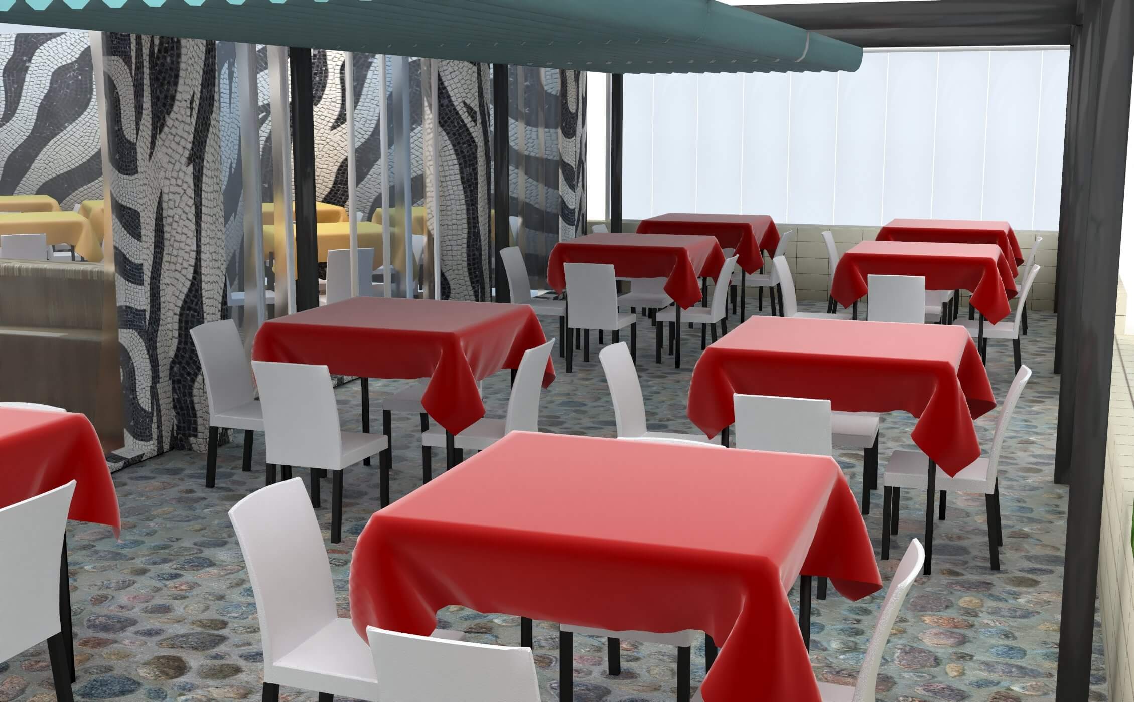 Zebra Restaurant 3D Model by Pictorer