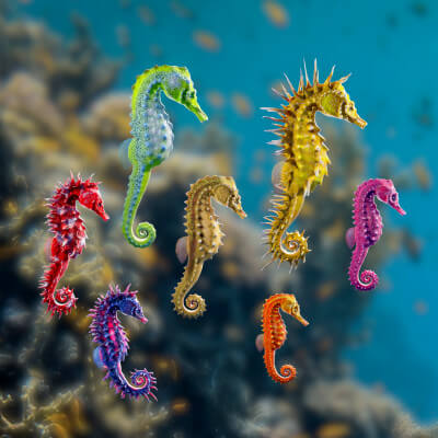 Low Poly Seahorse Pack