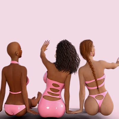 Beach Trio Pose for G8F