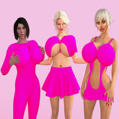 Busty friends group pose for G3 G8 G9