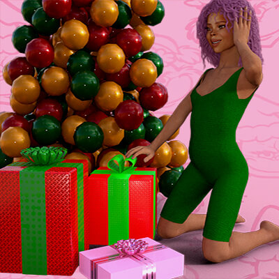 Christmas Floor Pose G8F Lily