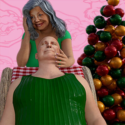 Elder Couple Christmas Pose G8F G8M