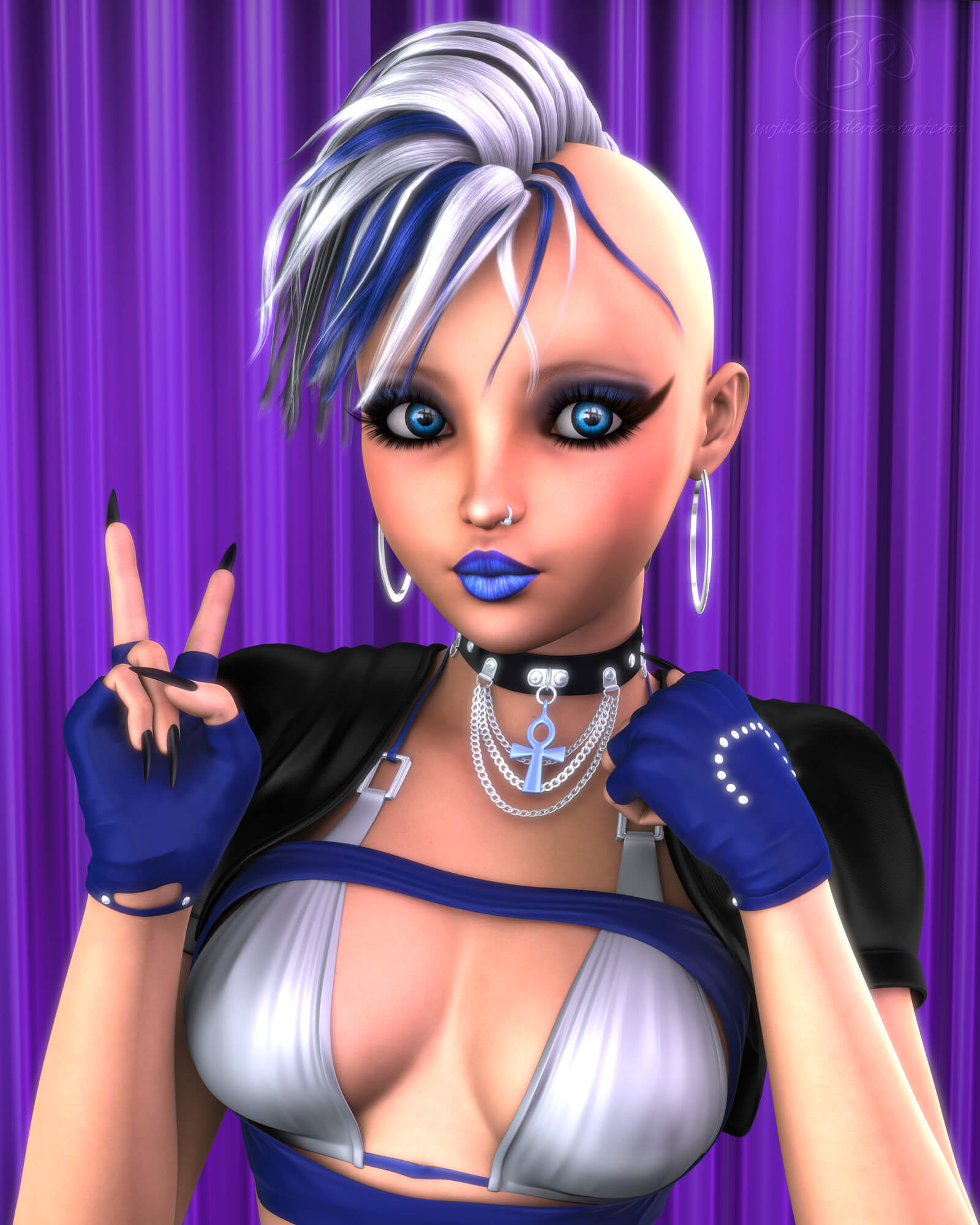 Punk Sarah 3D Render RenderHub Gallery