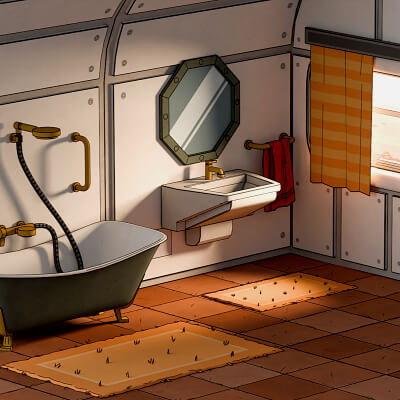 Bathroom Space Base - Cartoon Style