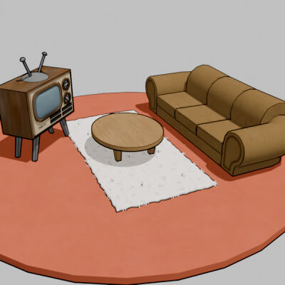 Living Room - Cartoon Style