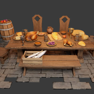 Medieval Props Laid Table Pack