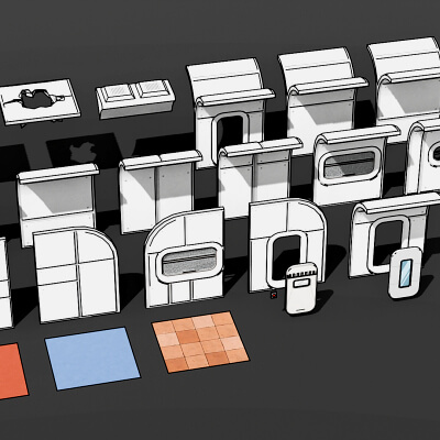 Modular Space Base - Cartoon Style