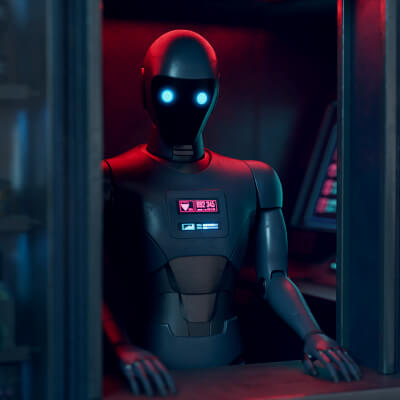 NeoKiosk - Cyberpunk Kiosk - Robot Character